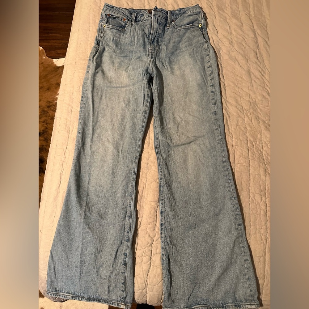 Madewell Blue Flare Wide Leg Jeans